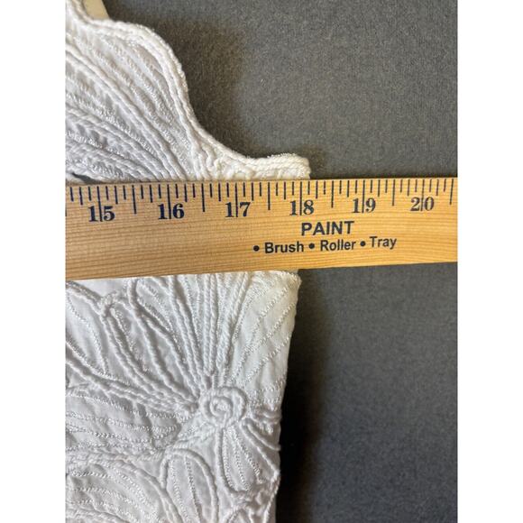 NWT H&M White Summer Top Floral Embroidered Criss Cross Back Thin M - Picture 6 of 10